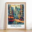 Hong Kong Vintage Style Print
