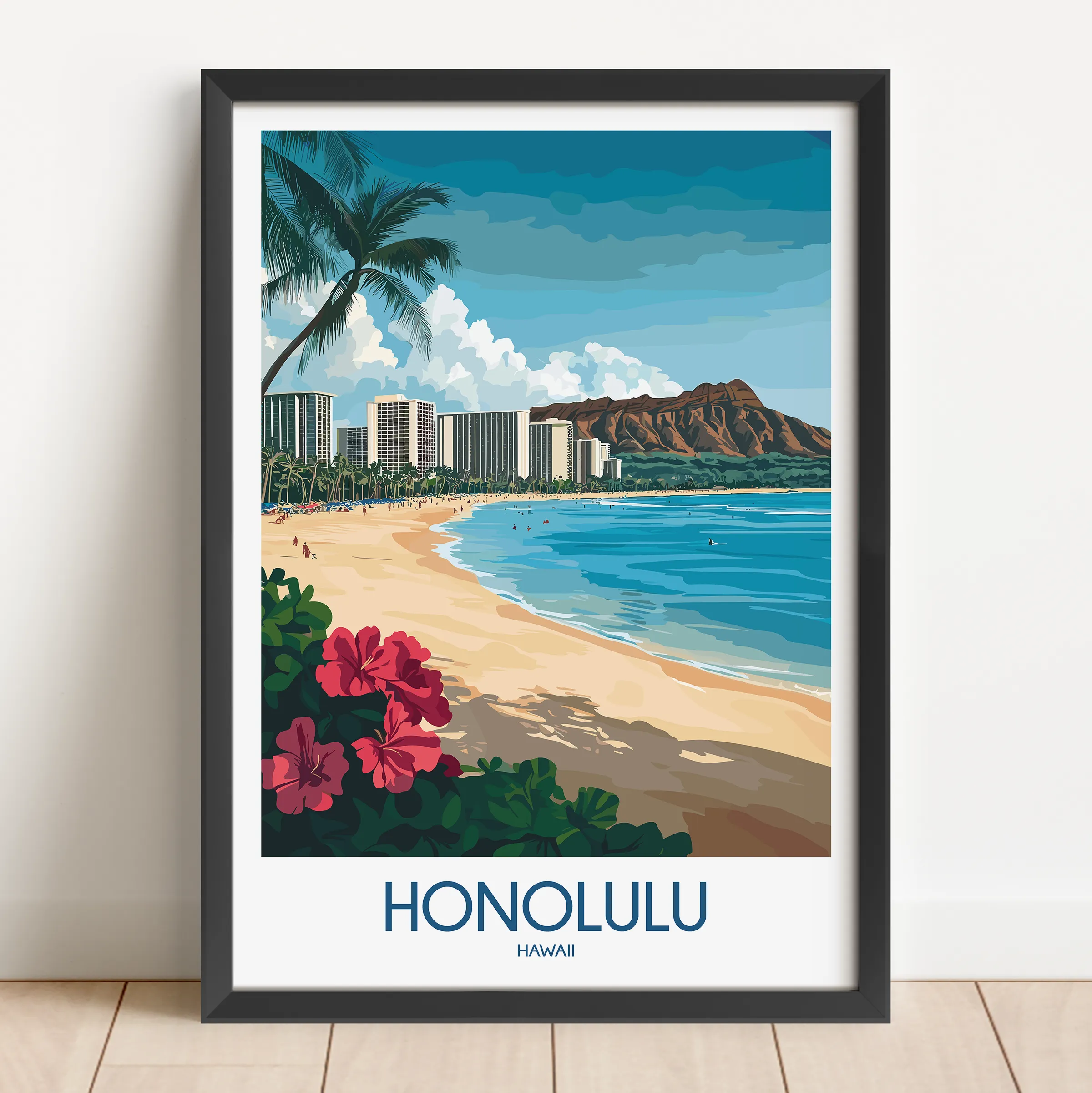 Honolulu Modern Travel Poster