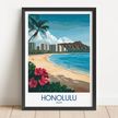 Honolulu Modern Travel Poster