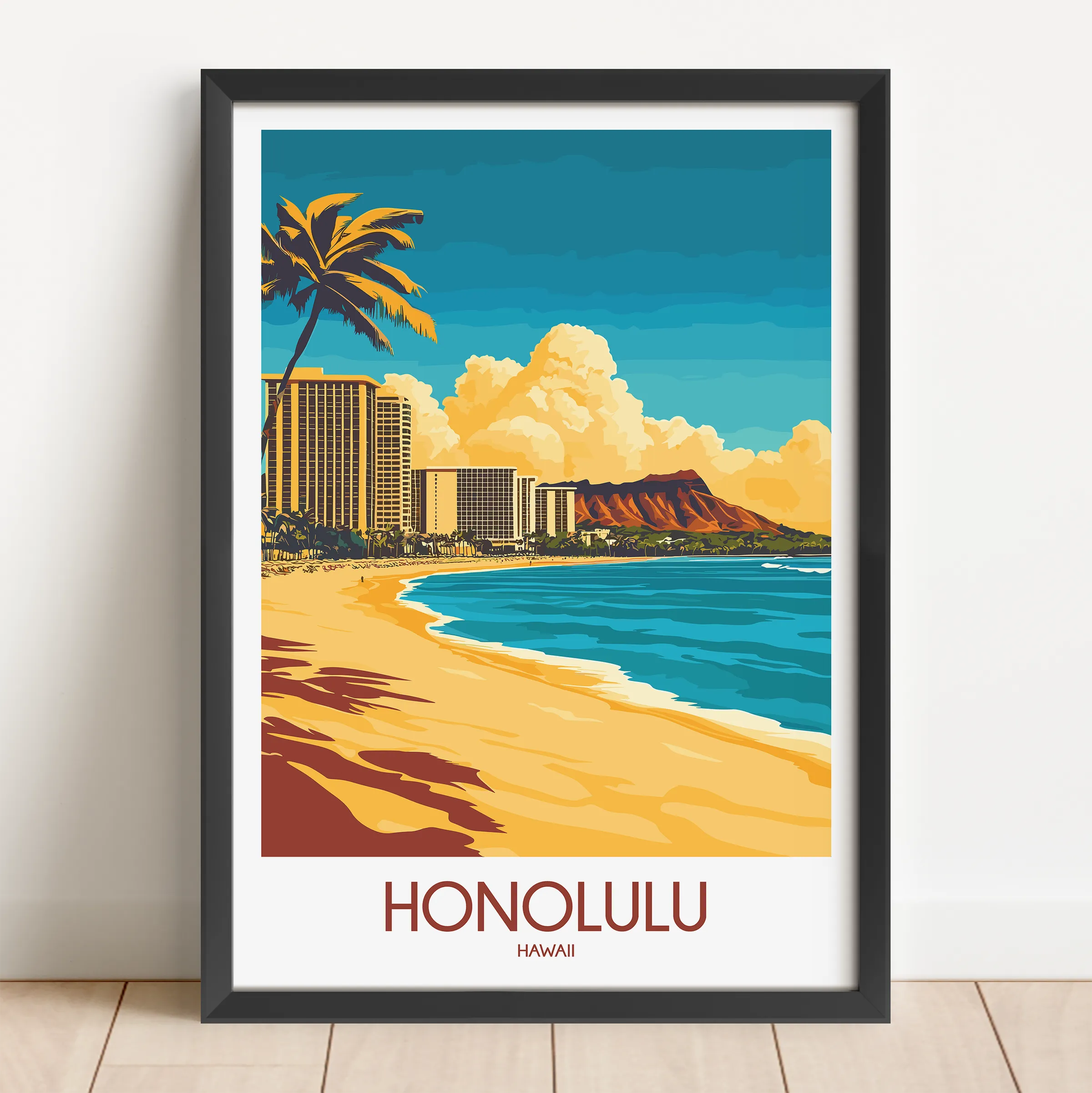 Honolulu Modern Travel Poster