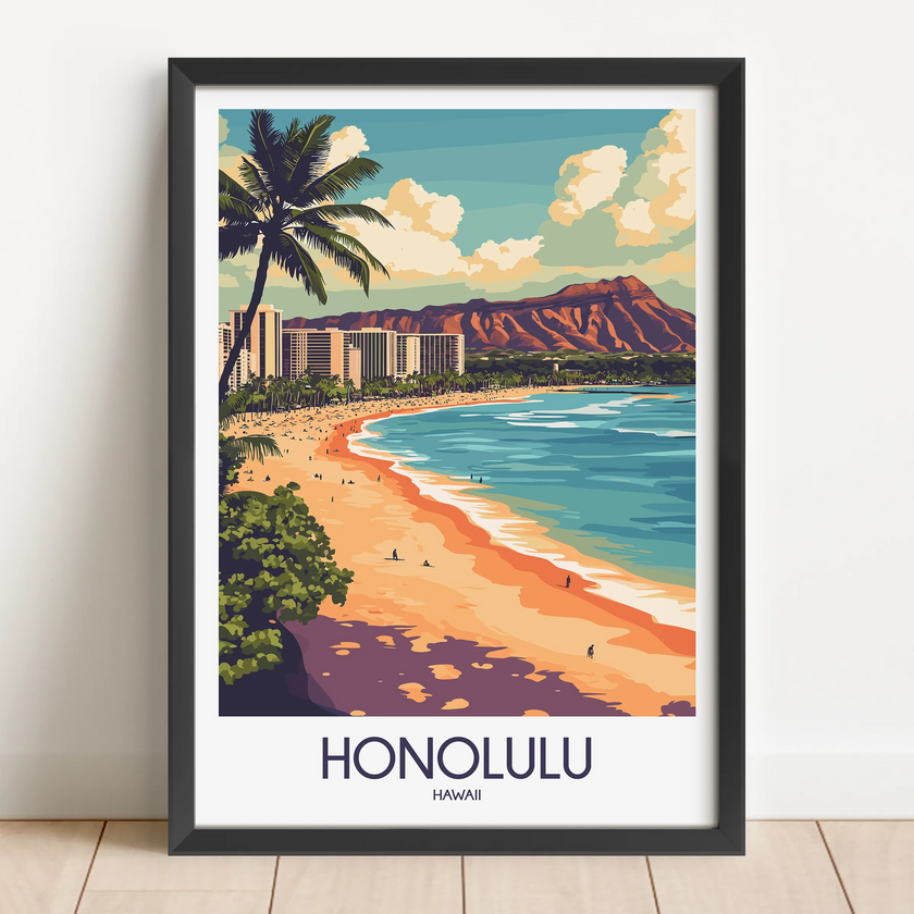 Honolulu Souvenir Poster Print