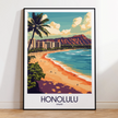 Honolulu Vintage Style Print