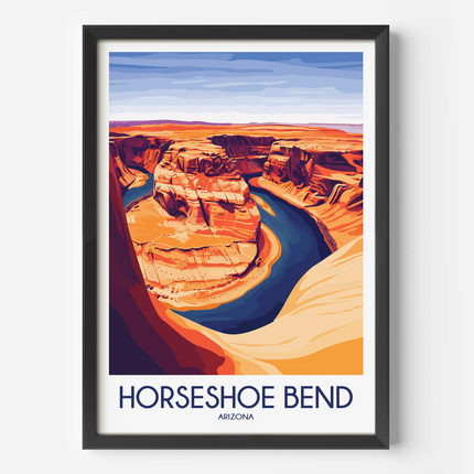 Horseshoe Bend Vintage Style Print
