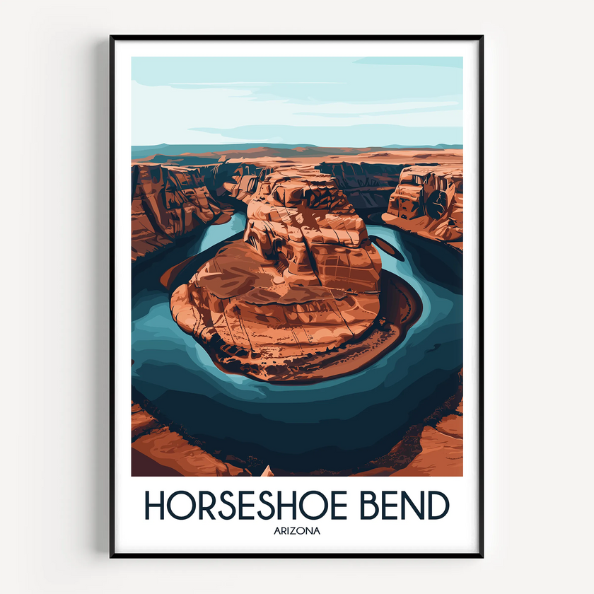 Horseshoe Bend Vintage Style Print