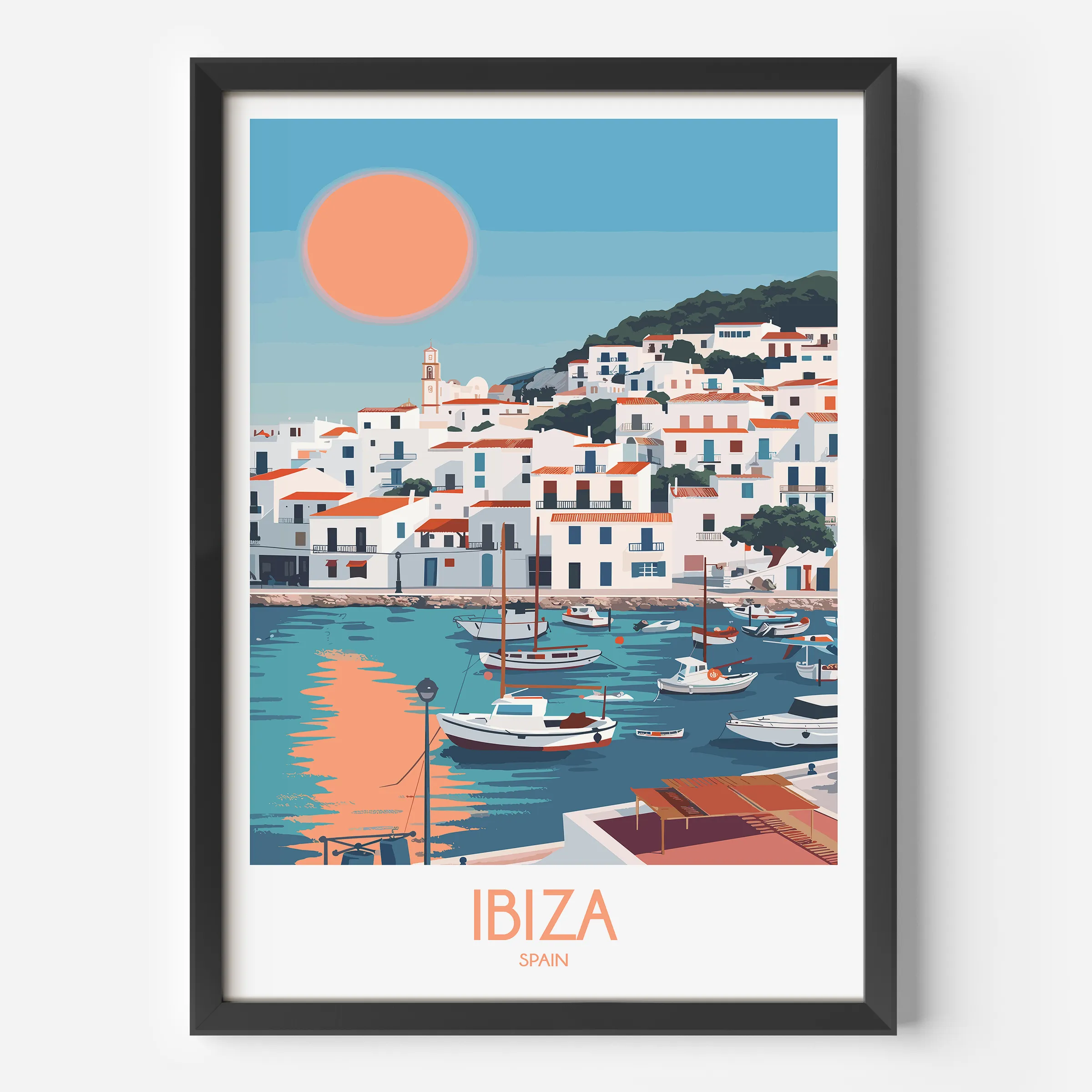 Ibiza Modern Travel Poster