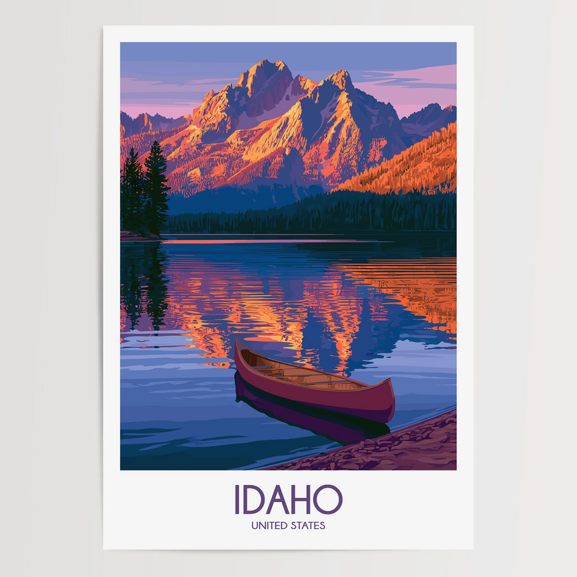 Idaho Vintage Style Print