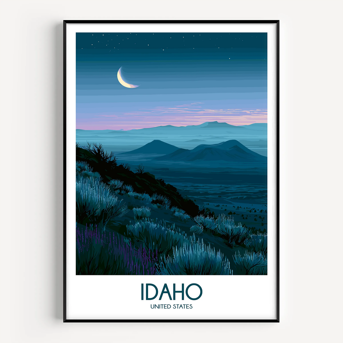 Idaho Vintage Style Print
