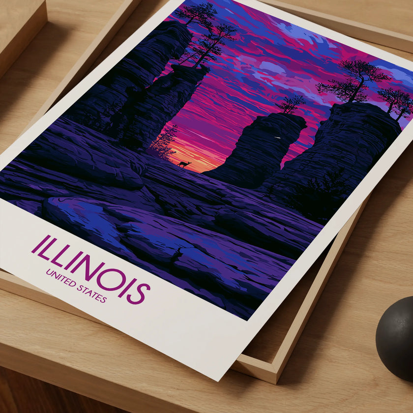 Illinois Minimalist Wall Art