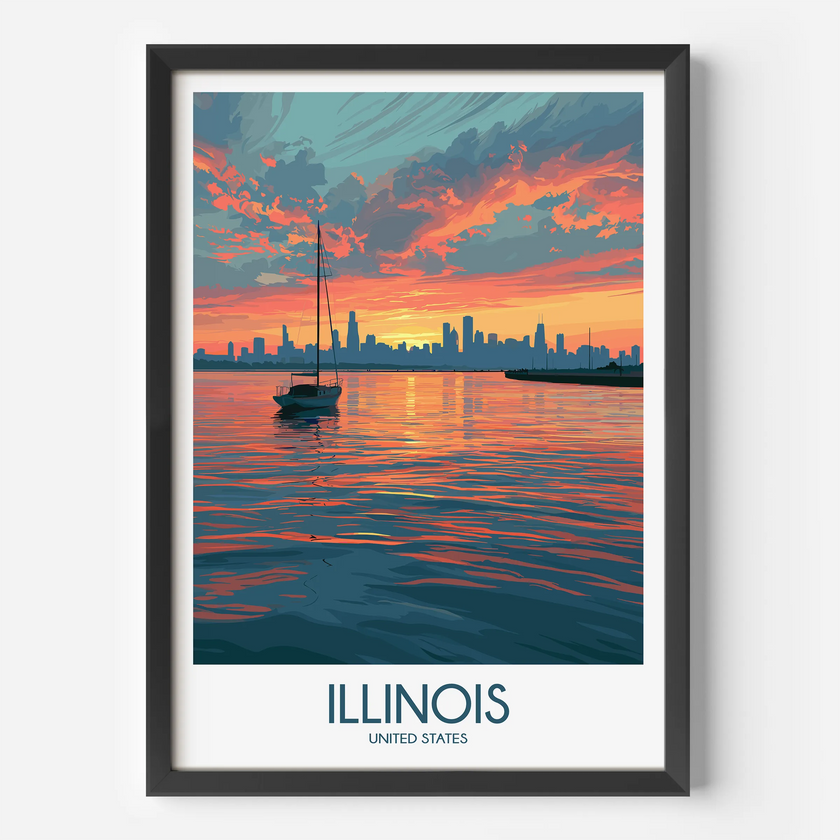 Illinois Minimalist Wall Art
