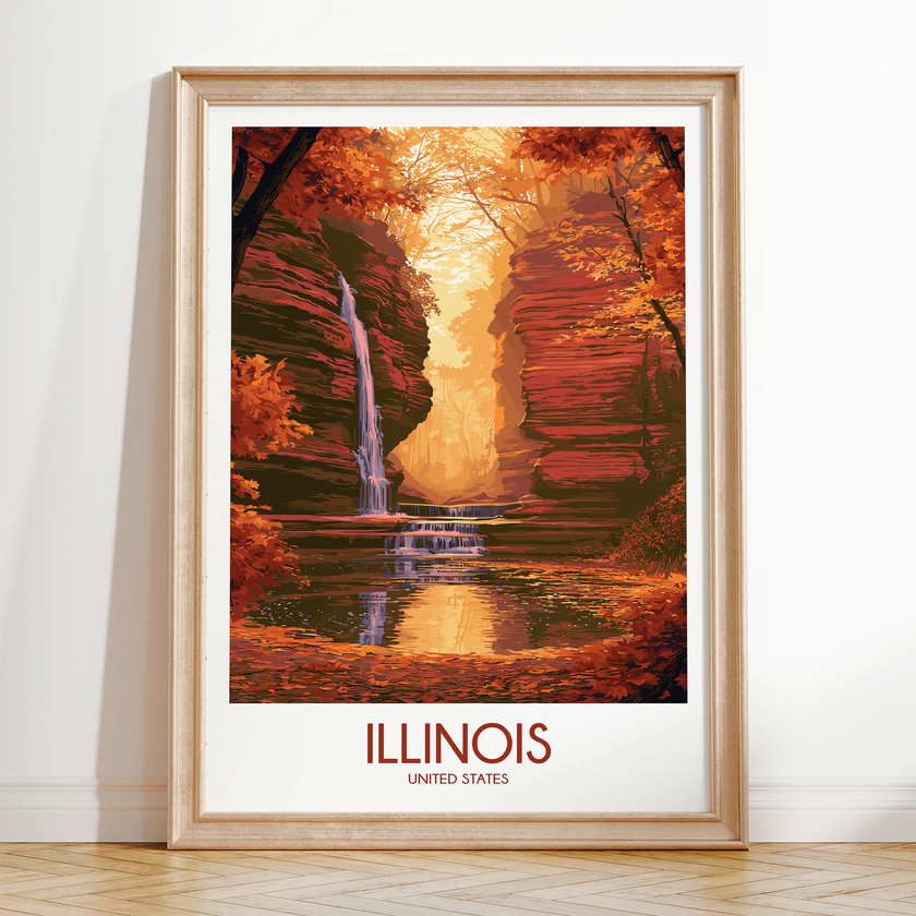 Illinois Modern Travel Poster