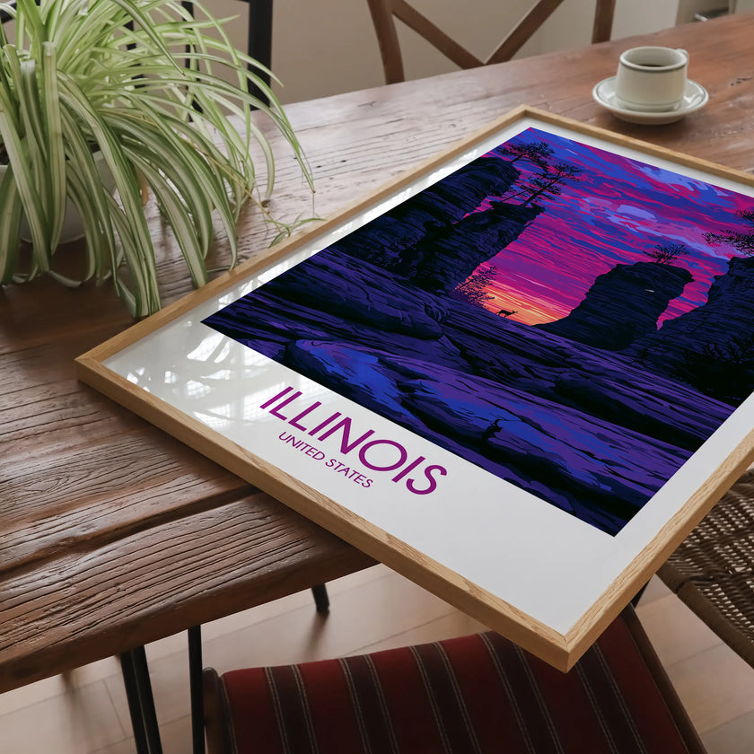Illinois Modern Travel Poster