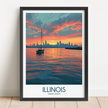 Illinois Modern Travel Poster