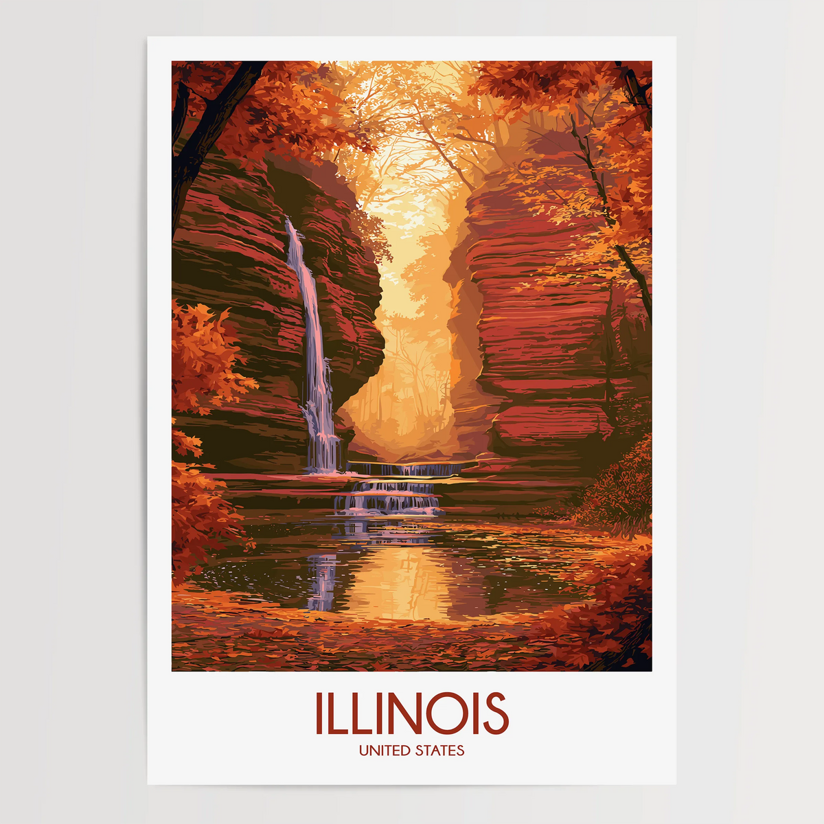 Illinois Souvenir Poster Print