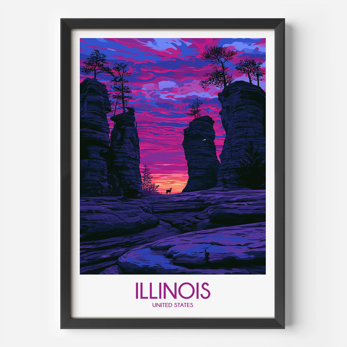 Illinois Souvenir Poster Print