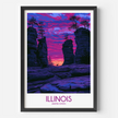 Illinois Souvenir Poster Print