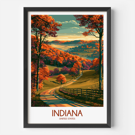 Indiana Modern Travel Poster