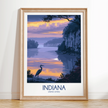 Indiana Retro Travel Illustration