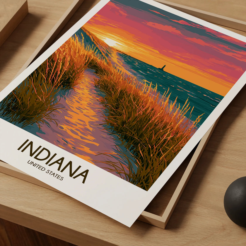 Indiana Vintage Style Print