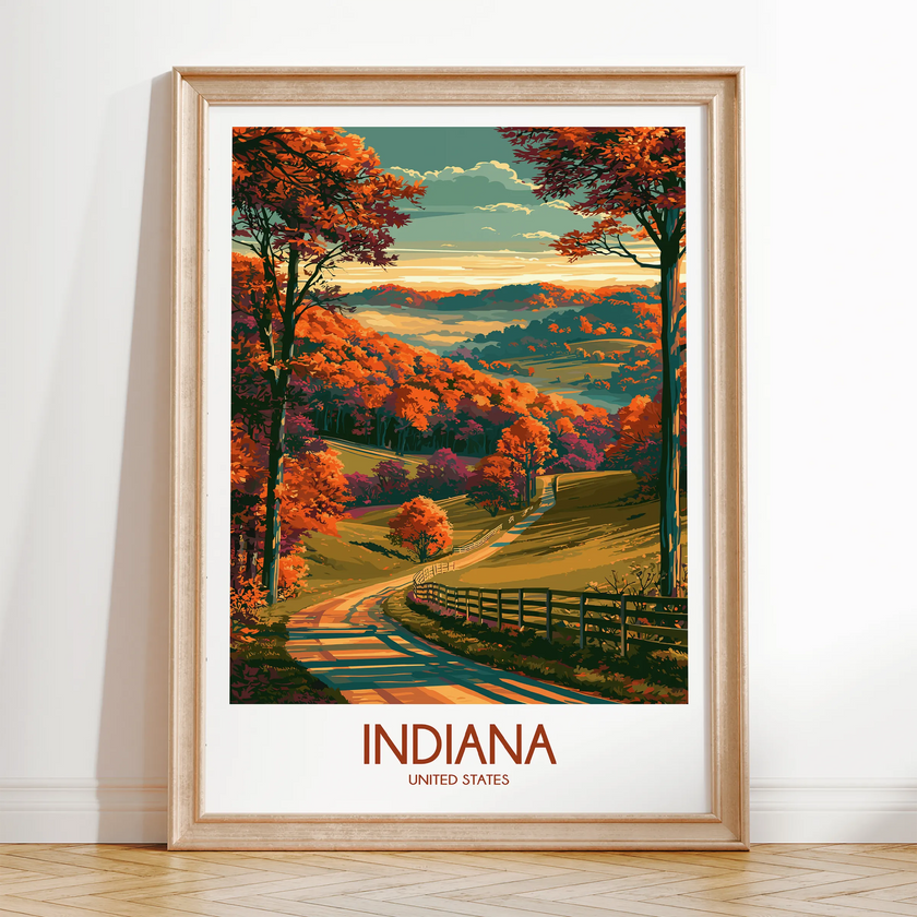 Indiana Vintage Style Print