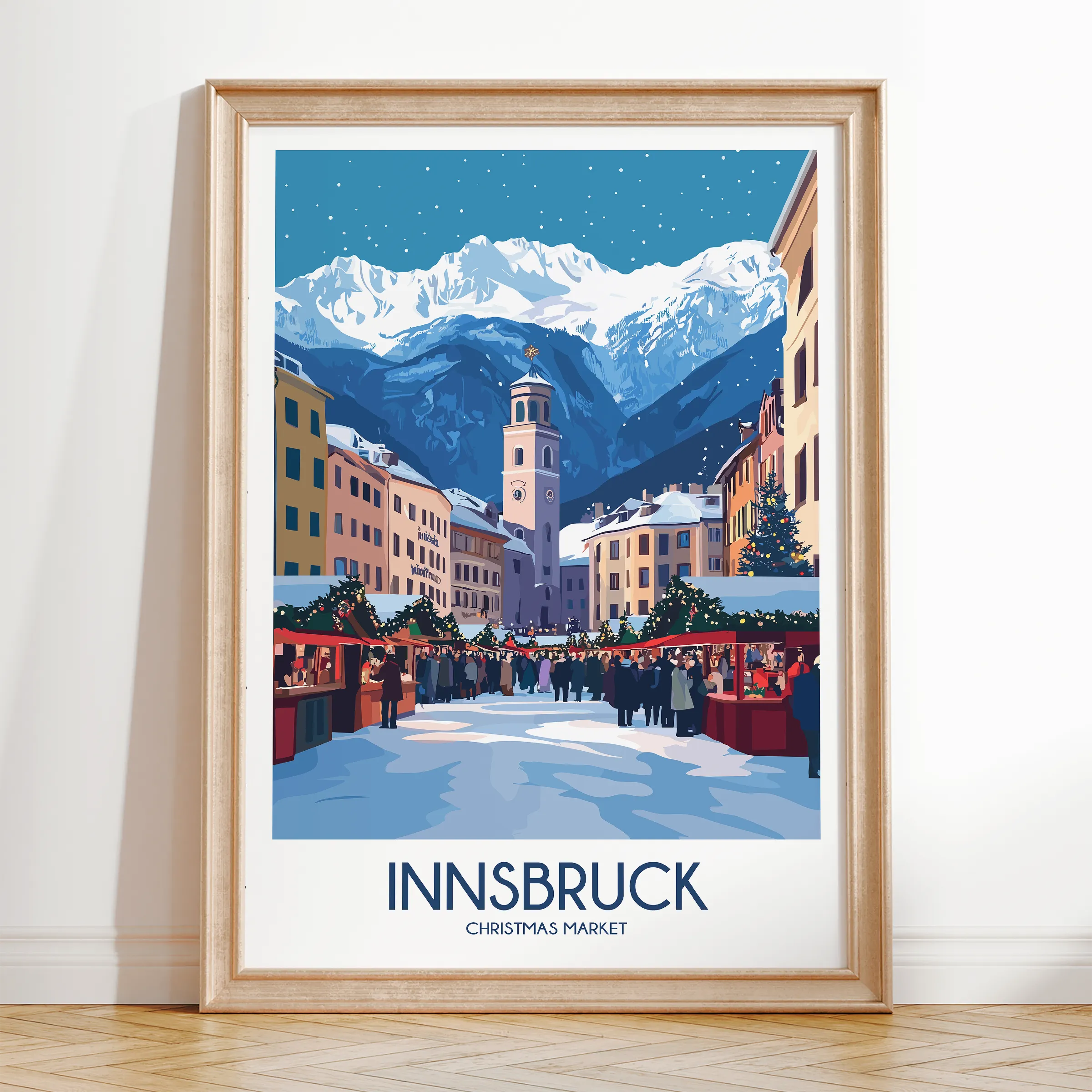 Innsbruck Retro Travel Illustration