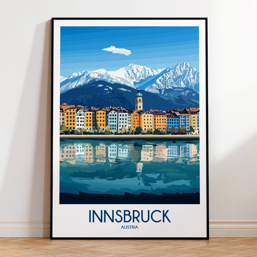 Innsbruck Retro Travel Illustration