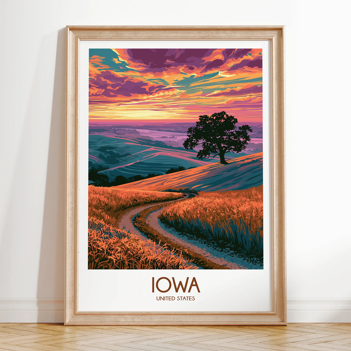 Iowa Minimalist Wall Art