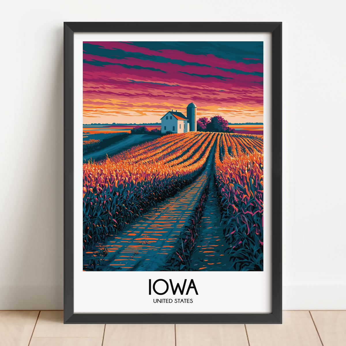Iowa Minimalist Wall Art