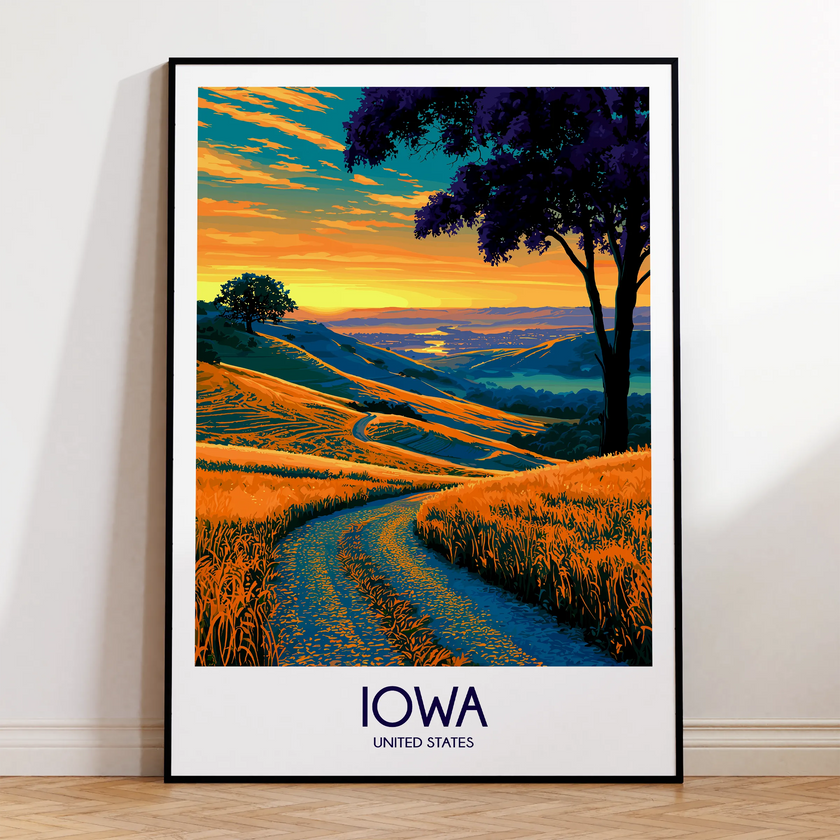 Iowa Minimalist Wall Art