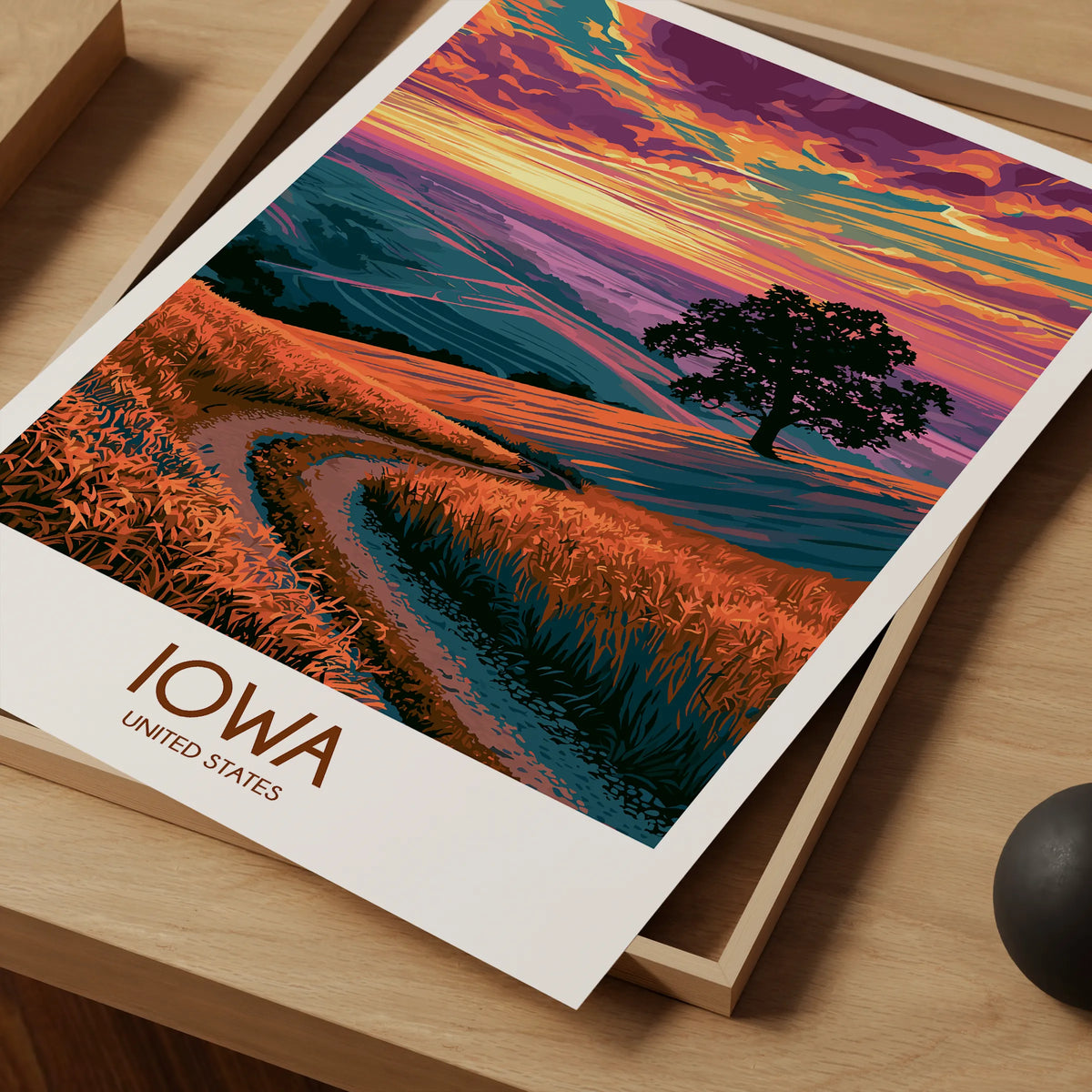 Iowa Modern Travel Poster