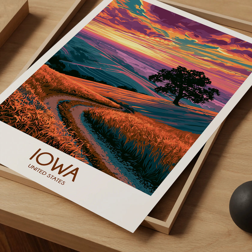 Iowa Modern Travel Poster