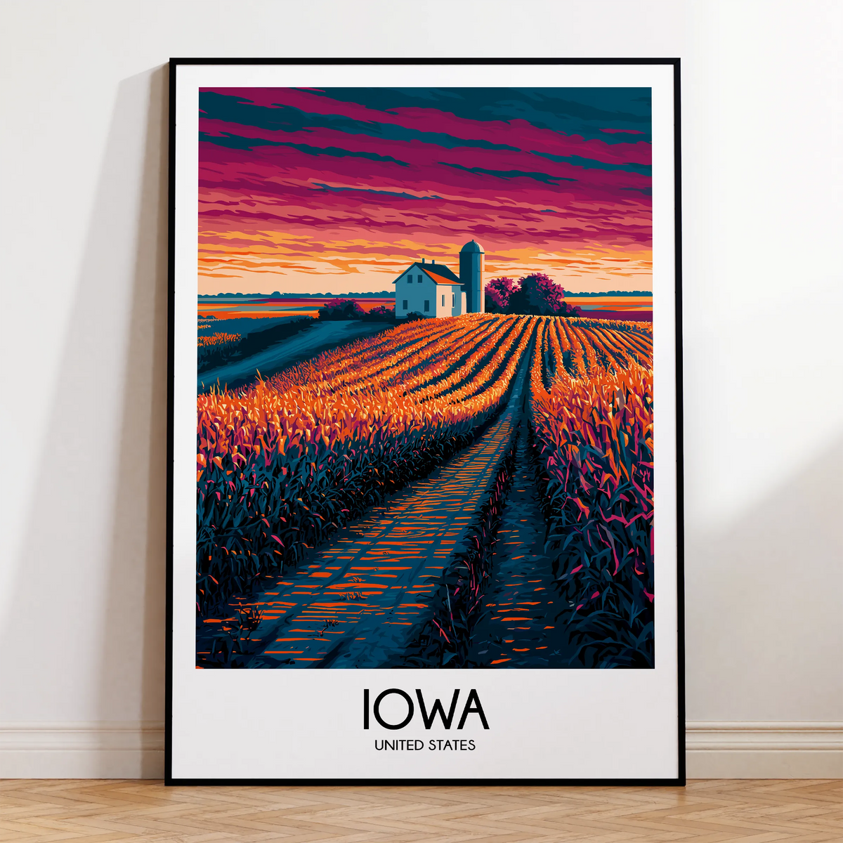 Iowa Modern Travel Poster