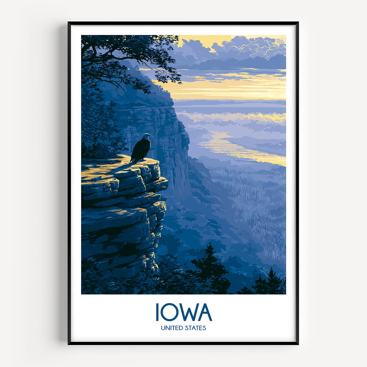 Iowa Modern Travel Poster