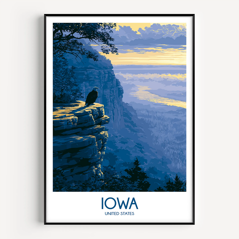 Iowa Modern Travel Poster