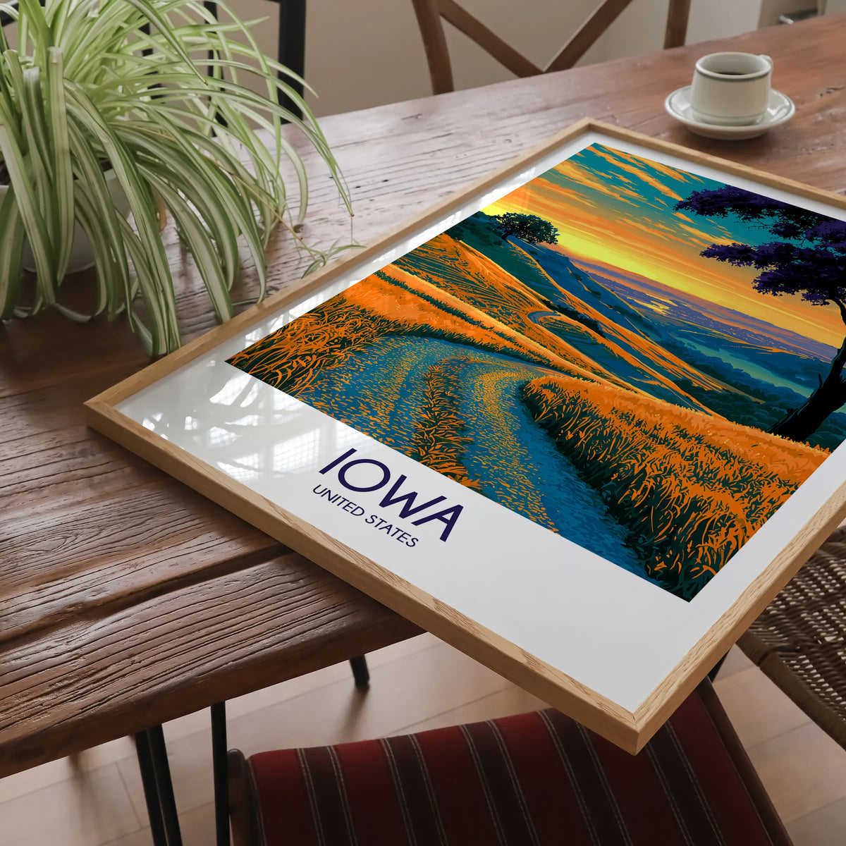 Iowa Retro Travel Illustration