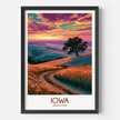 Iowa Retro Travel Illustration