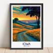 Iowa Vintage Style Print