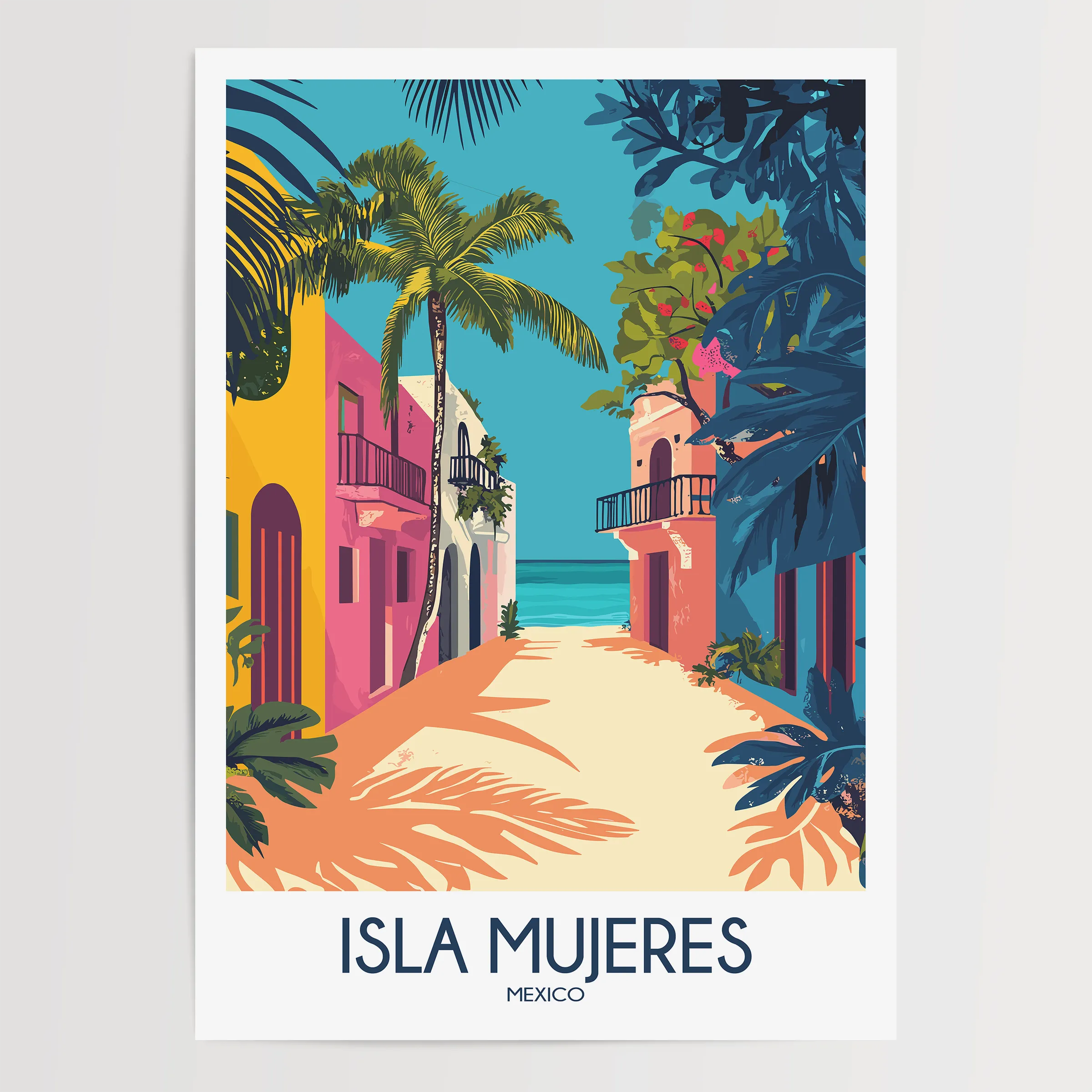 Isla Mujeres Vintage Style Print
