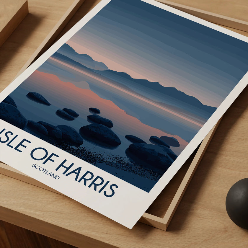 Isle Of Harris Retro Travel Illustration