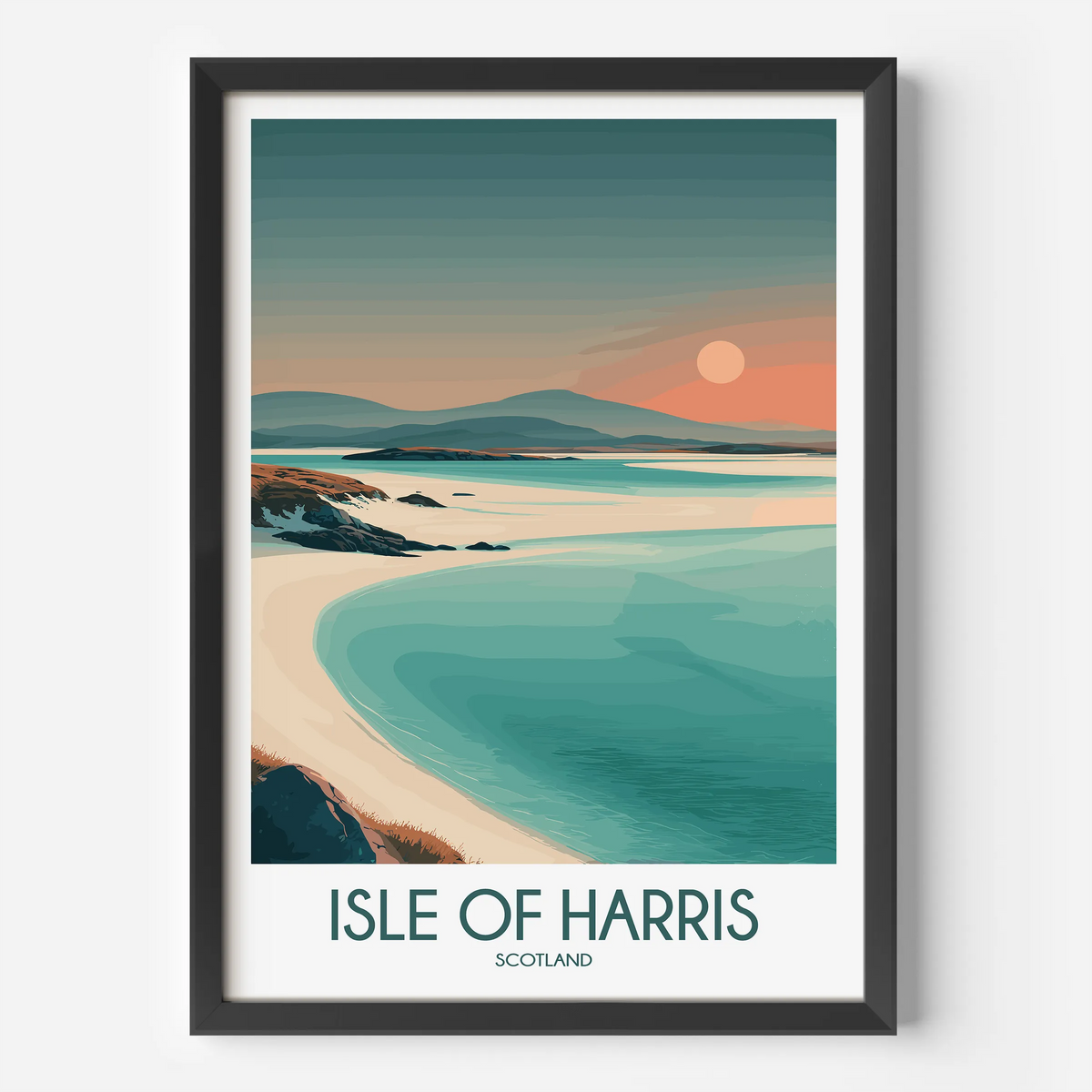 Isle Of Harris Retro Travel Illustration
