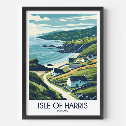 Isle Of Harris Retro Travel Illustration