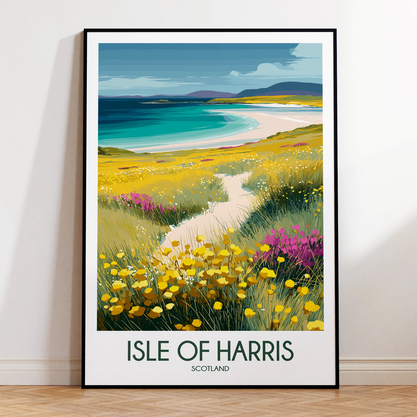 Isle Of Harris Retro Travel Illustration