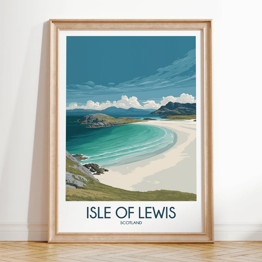 Isle Of Lewis Retro Travel Illustration
