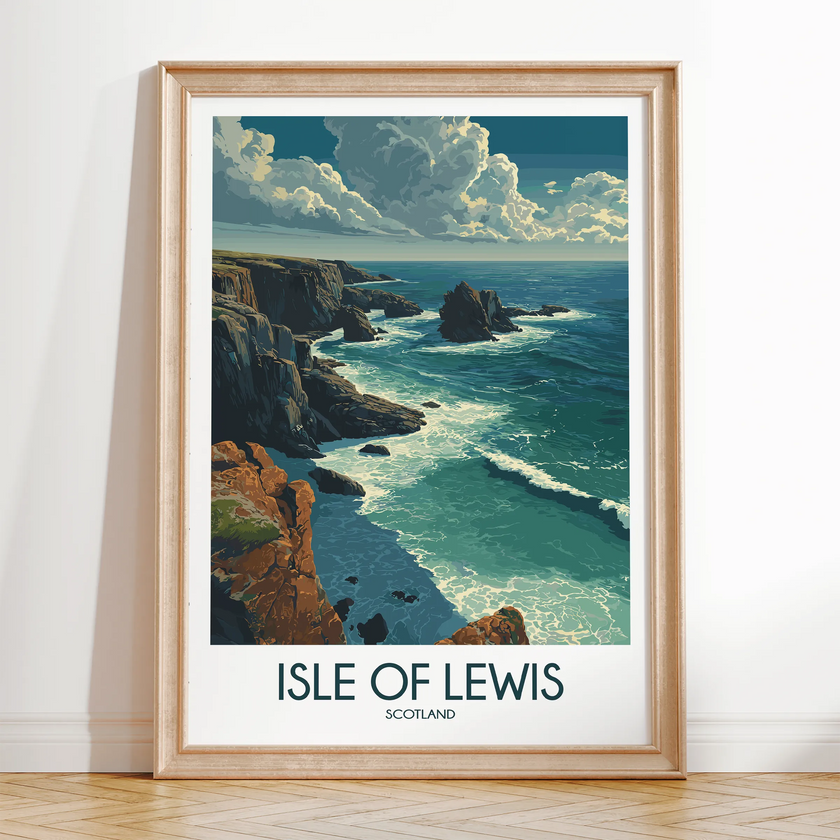 Isle Of Lewis Retro Travel Illustration