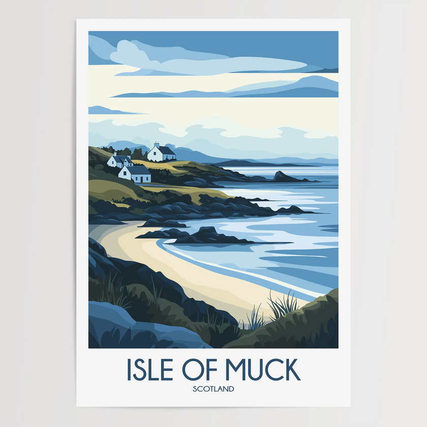 Isle Of Muck Scenic Landscape Art