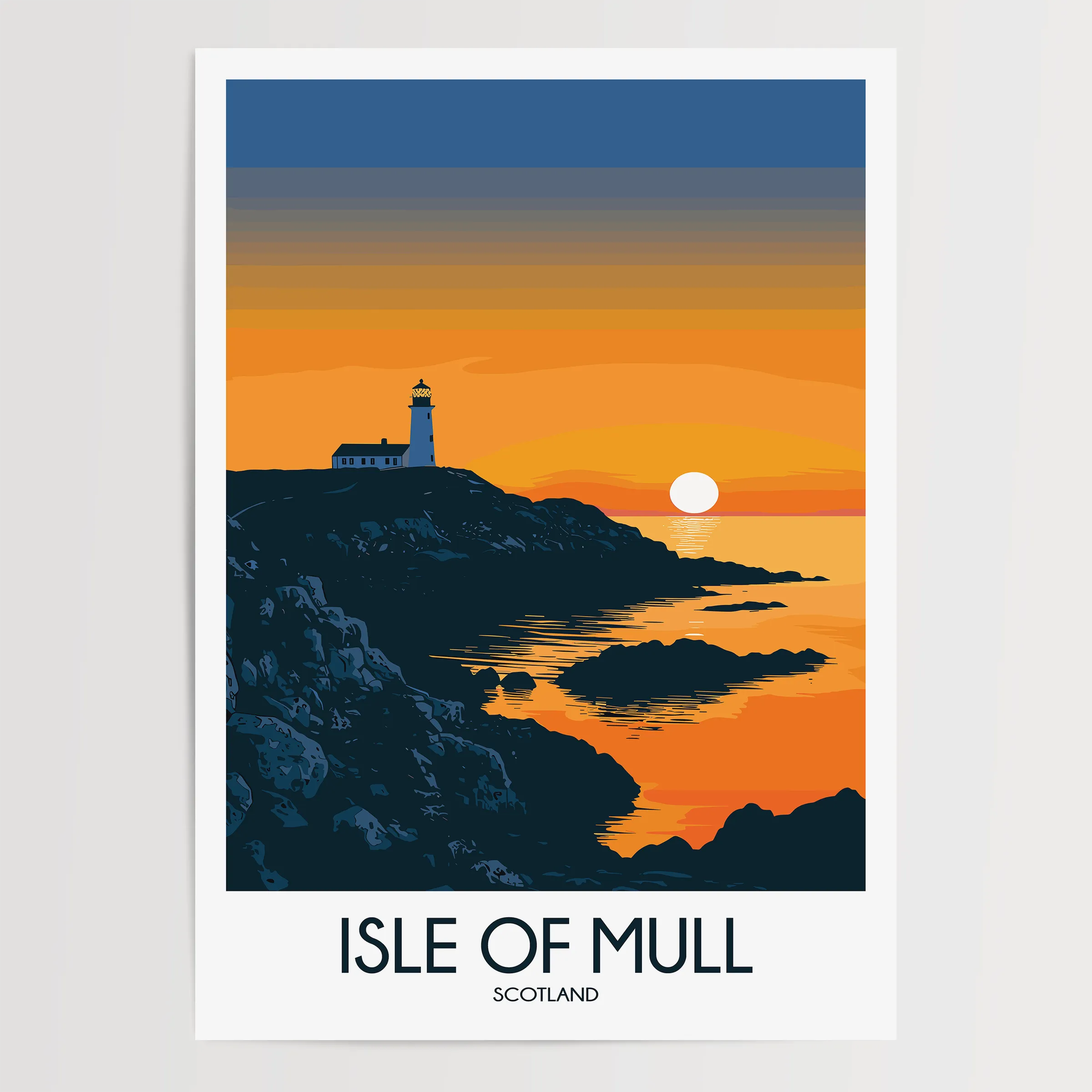 Isle Of Mull Retro Travel Illustration