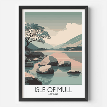 Isle Of Mull Retro Travel Illustration