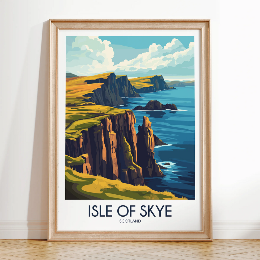 Isle Of Skye Retro Travel Illustration