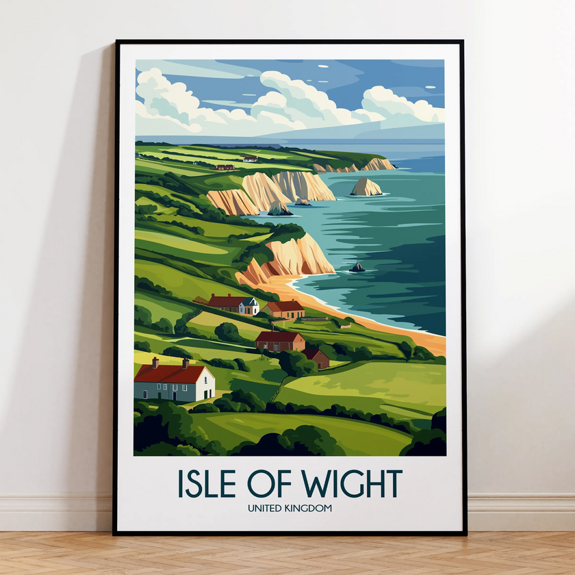 Isle Of Wight Retro Travel Illustration