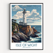 Isle Of Wight Retro Travel Illustration