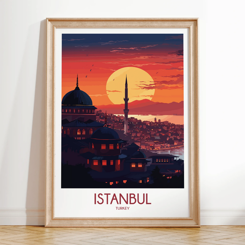 Istanbul Retro Travel Illustration